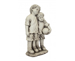 Garten-Figur Fussball-Jungs mit Ball im Arm