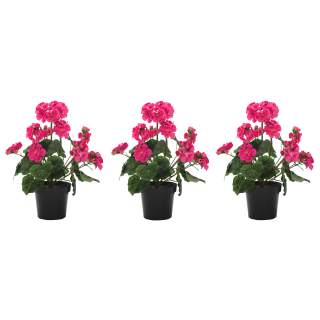 Kunst-Blume Geranie stehend 3 Stück pink