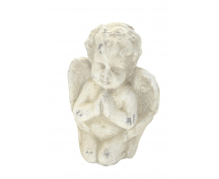 Stein-Figur Engel betend creme-weiß