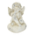 Stein-Figur Engel auf Herz creme-weiß