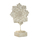 Stein-Skulptur Blume creme-weiß