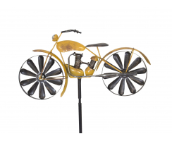 Metall Garten-Stecker Motorrad gelb