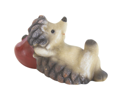 Keramik Figur Igel mit Apfel A - 1 Stück