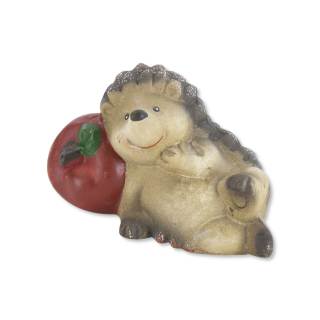 Keramik Figur Igel mit Apfel B - 1 Stück