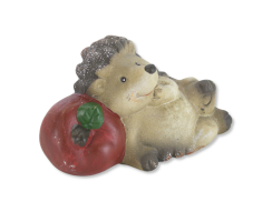 Keramik Figur Igel mit Apfel B - 1 Stück