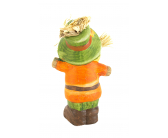 Keramik Figur Vogelscheuche 1 Stück - grüner Hut stehend