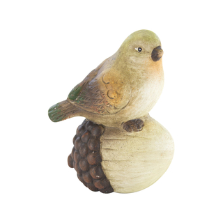 Keramik Figur Vogel auf Eichel - 1 Stück