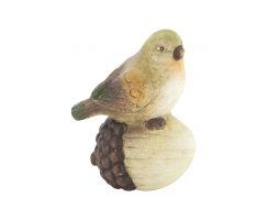 Keramik Figur Vogel auf Eichel - 1 Stück