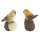 Keramik Figur Vogel 2 Stück - mit Eichel und Tannenzapfen