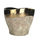 Blumentopf oval XL aus Keramik - braun mit Goldrand