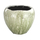 Blumentopf rund aus Keramik L - weiß / olivegrün