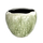 Blumentopf rund aus Keramik XL - weiß / olivegrün