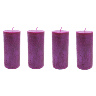 Kerze mit Schimmer 7  x 10 cm Pink - 4 Stück