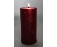 Kerze mit Schimmer 7 x 15 cm Lila - 1 Stück