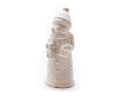 Porzellan Schneemann mit LED 17,5cm - einzeln oder im 2er...