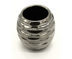 Keramik Pflanzgefäß Silber - 9 cm hoch