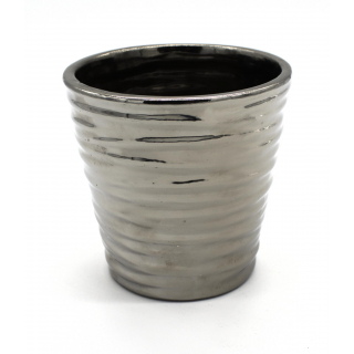 Keramik Vase Silber Größe S - 11,5 cm