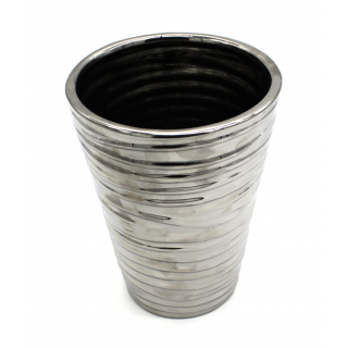 Keramik Vase Silber Größe L - 19 cm