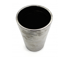 Keramik Vase Silber Größe L - 19 cm