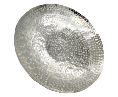 Deko Schale Silber aus Metall - verschiedene Größen: Ø 50 cm und Ø 41,5 cm