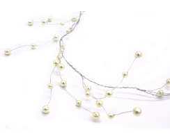 Perlenkette creme-weiß - 128 cm