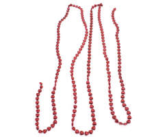 Perlenkette mit Herzen 2,7m in rot - 1 Stück