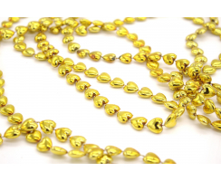 Perlenkette mit Herzen 2,7m in gold - 4 Stück