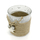 Teelichthalter aus Glas weiß mit Jute Schnur, Glöckchen und Sternchen 1 Stück 7 x 8cm