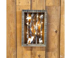Wandbild aus Holz beleuchtet 20 LED - 25 x 38,5cm