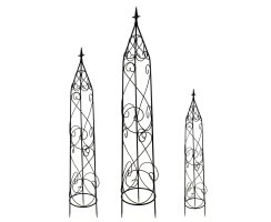Metall Rankhilfe Obelisk schwarz