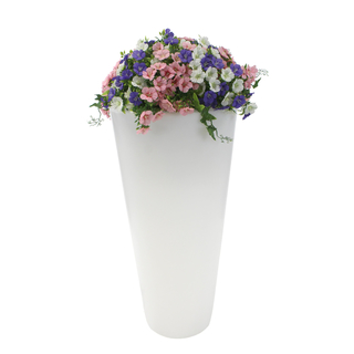 Blumentopf mit LED weiß 39 x 77cm glatt