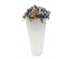 Blumentopf mit LED weiß 39 x 77cm glatt