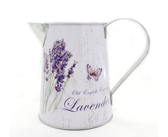 Metall Kanne - 15cm hoch Lavendel und Schmetterling 1...