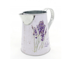 Metall Kanne - 15cm hoch Lavendel und Schmetterling 1 Stück